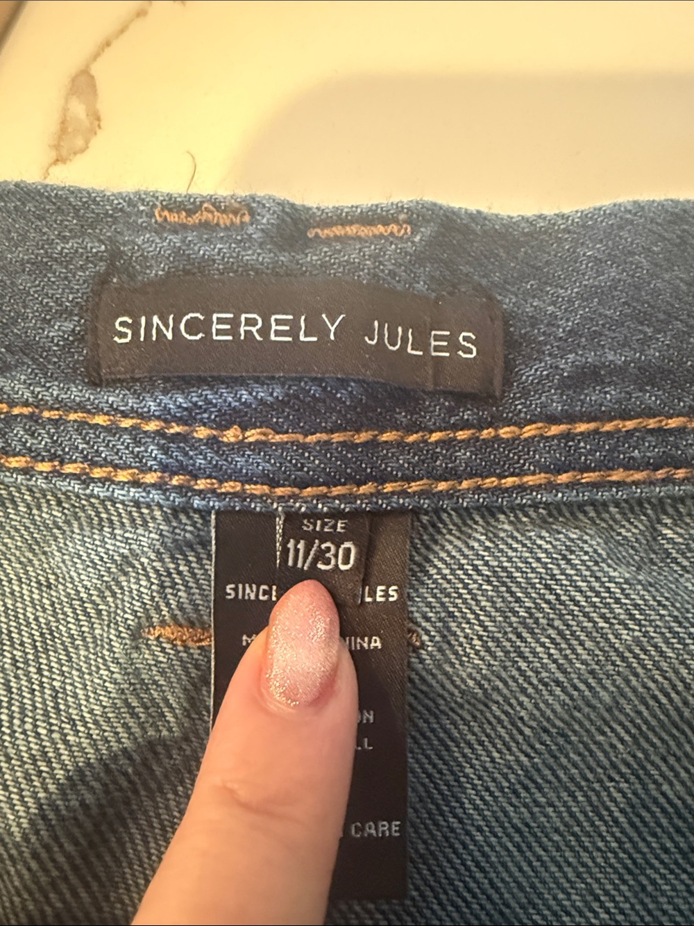 Wide Leg Women’s Jeans - Dark Blue - Picture 3 of 7